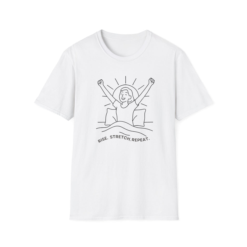 Rise, Stretch, Repeat T-Shirt — Morning Routine Graphic Tee