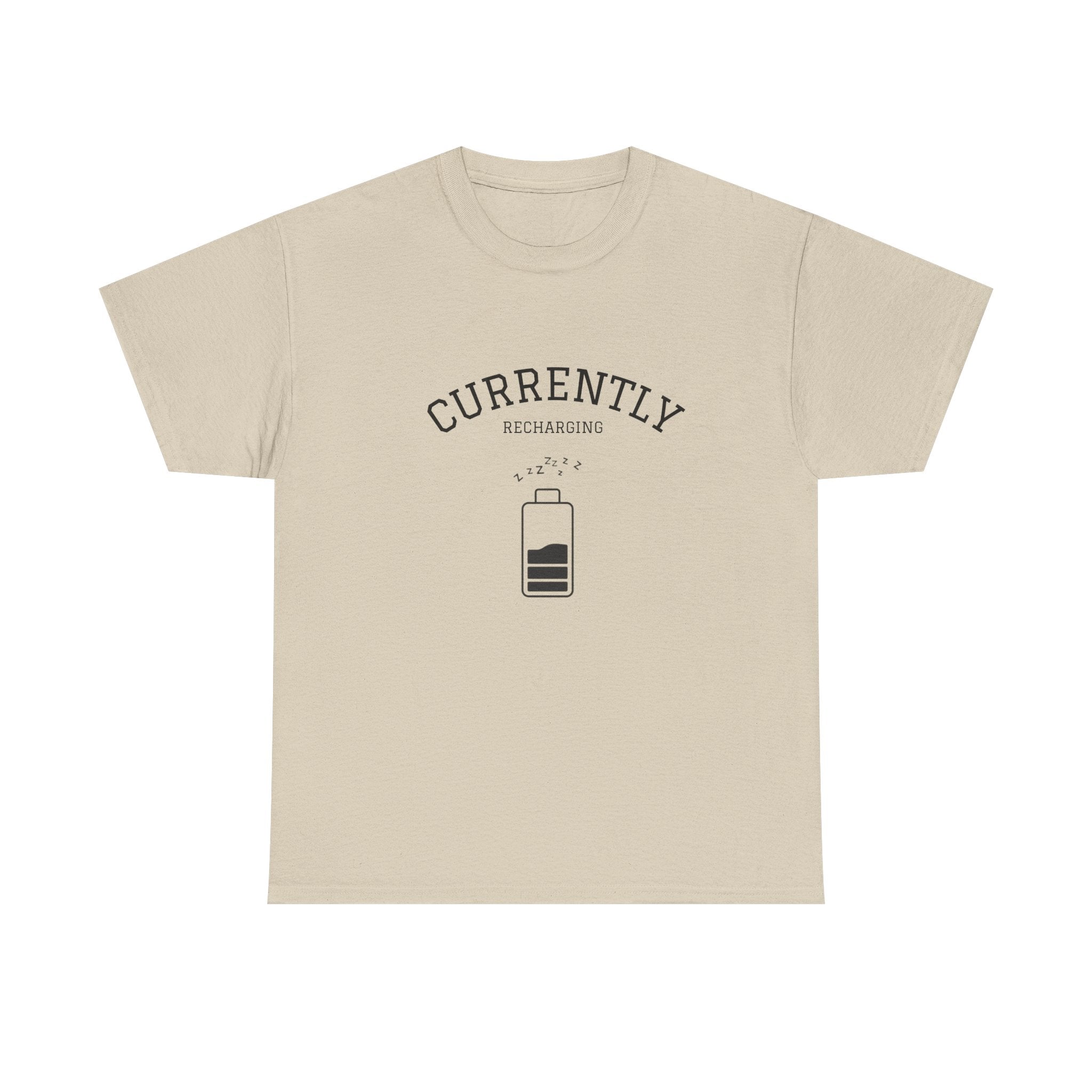 Currently Recharging T-Shirt — Minimalist Low Battery Graphic Tee