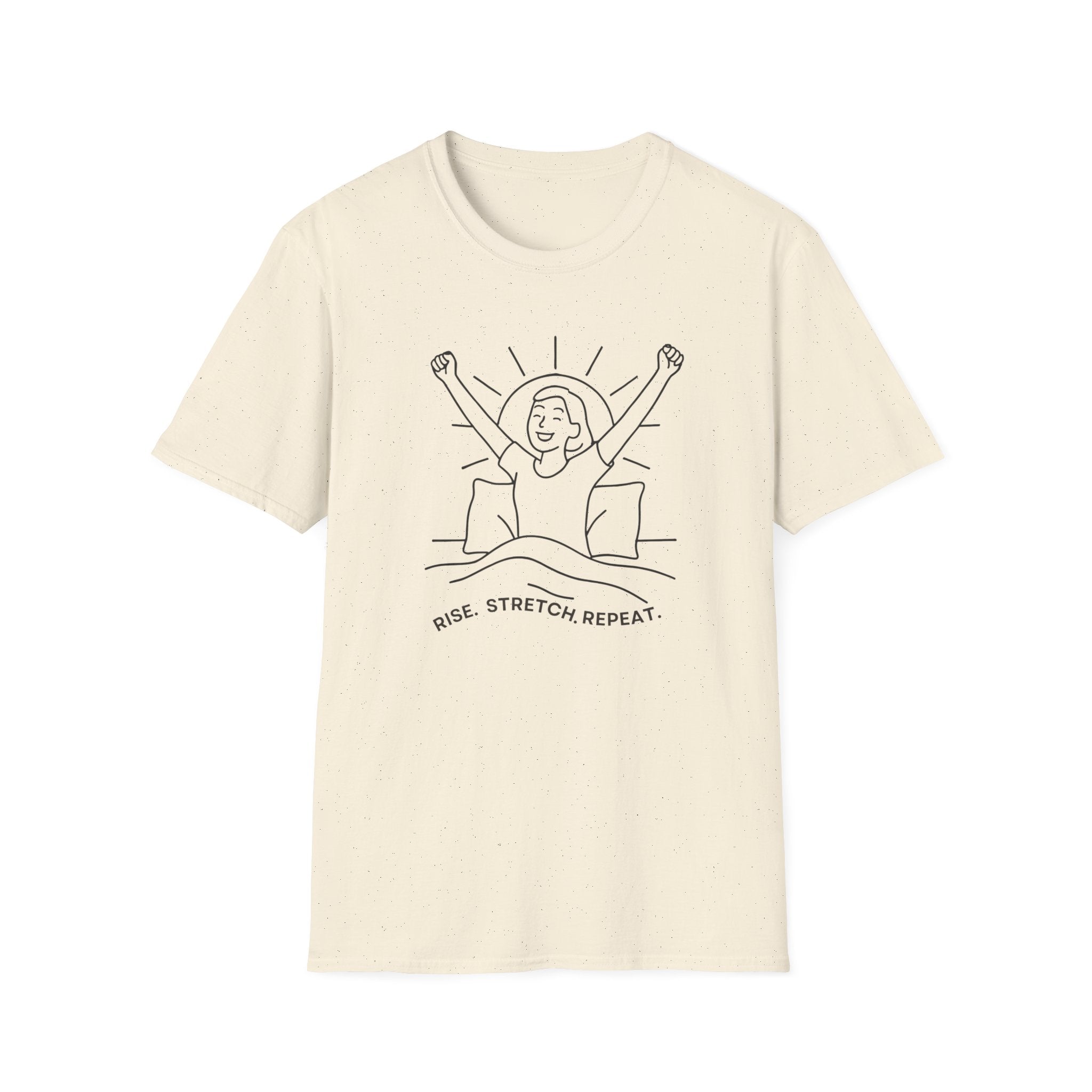 Rise, Stretch, Repeat T-Shirt — Morning Routine Graphic Tee