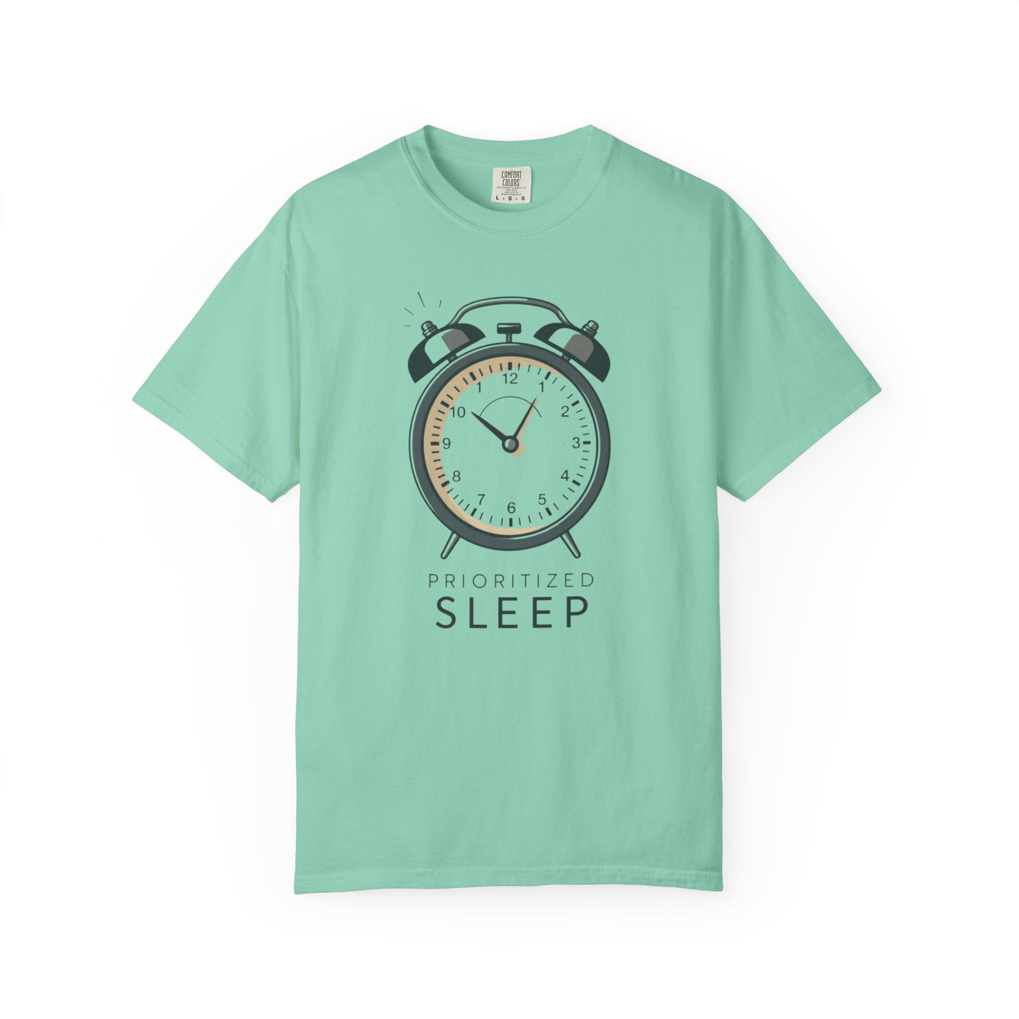 Prioritize Sleep T-Shirt — Retro Alarm Clock Graphic Tee