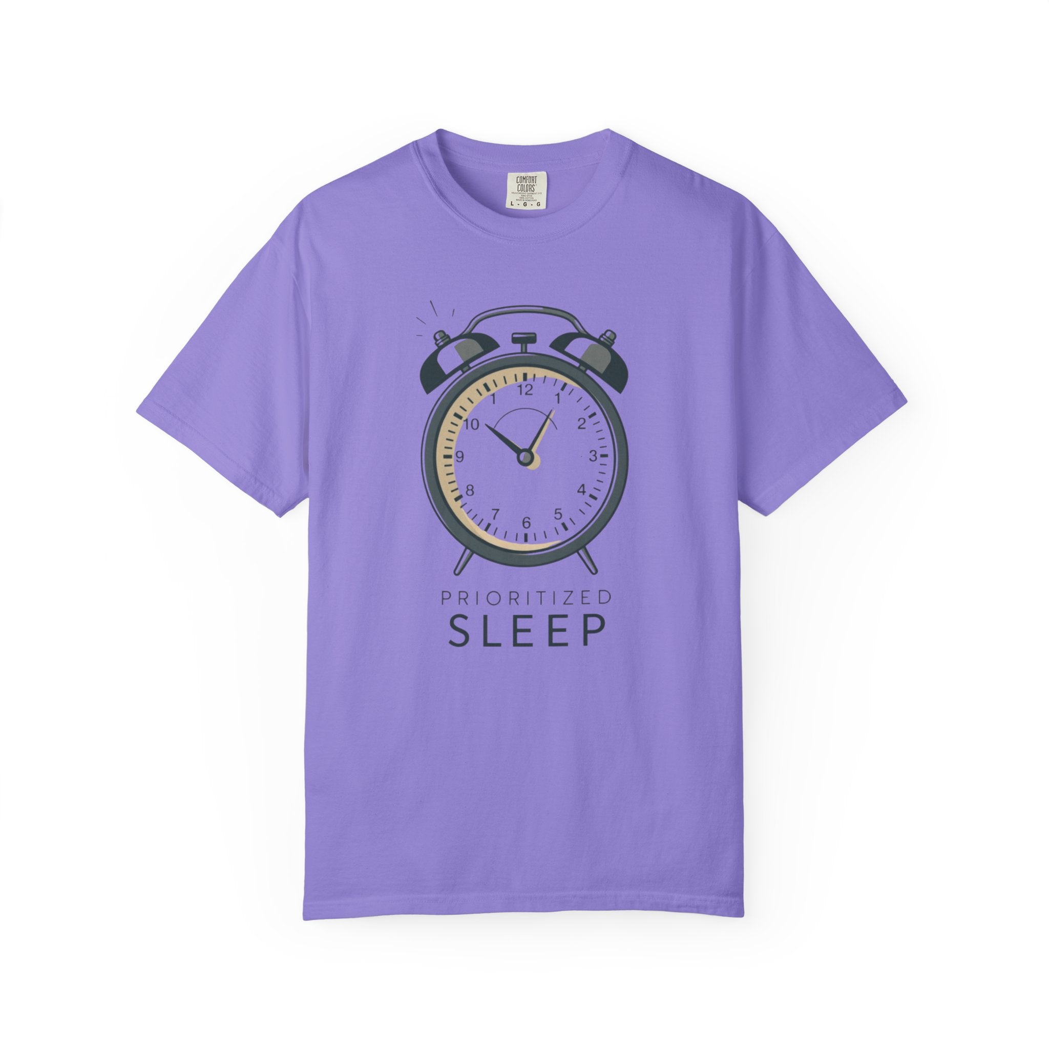 Prioritize Sleep T-Shirt — Retro Alarm Clock Graphic Tee