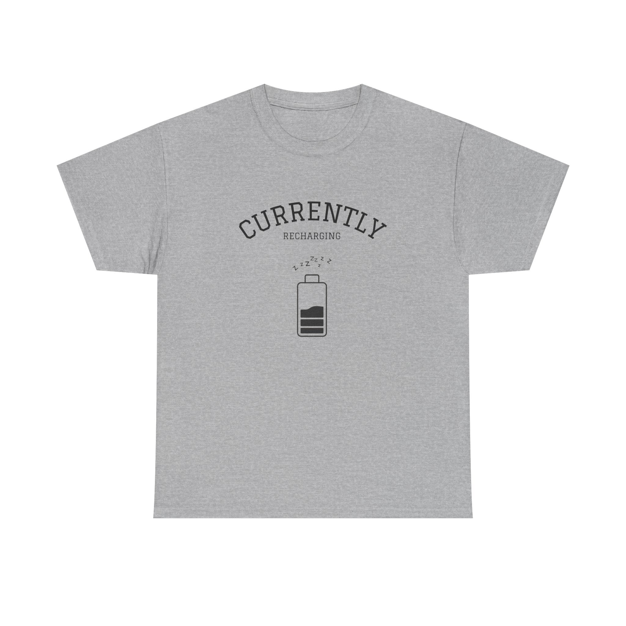 Currently Recharging T-Shirt — Minimalist Low Battery Graphic Tee