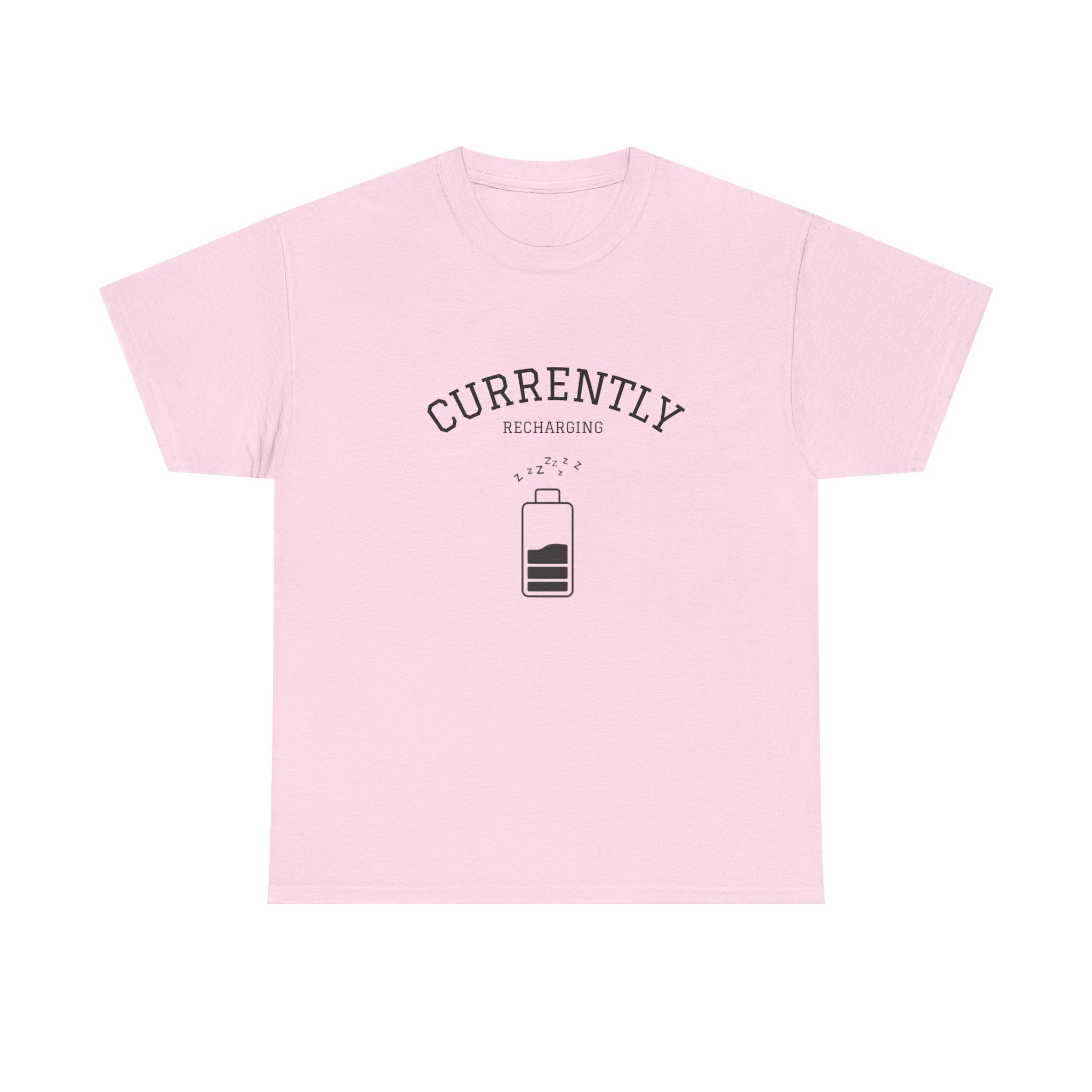 Currently Recharging T-Shirt — Minimalist Low Battery Graphic Tee