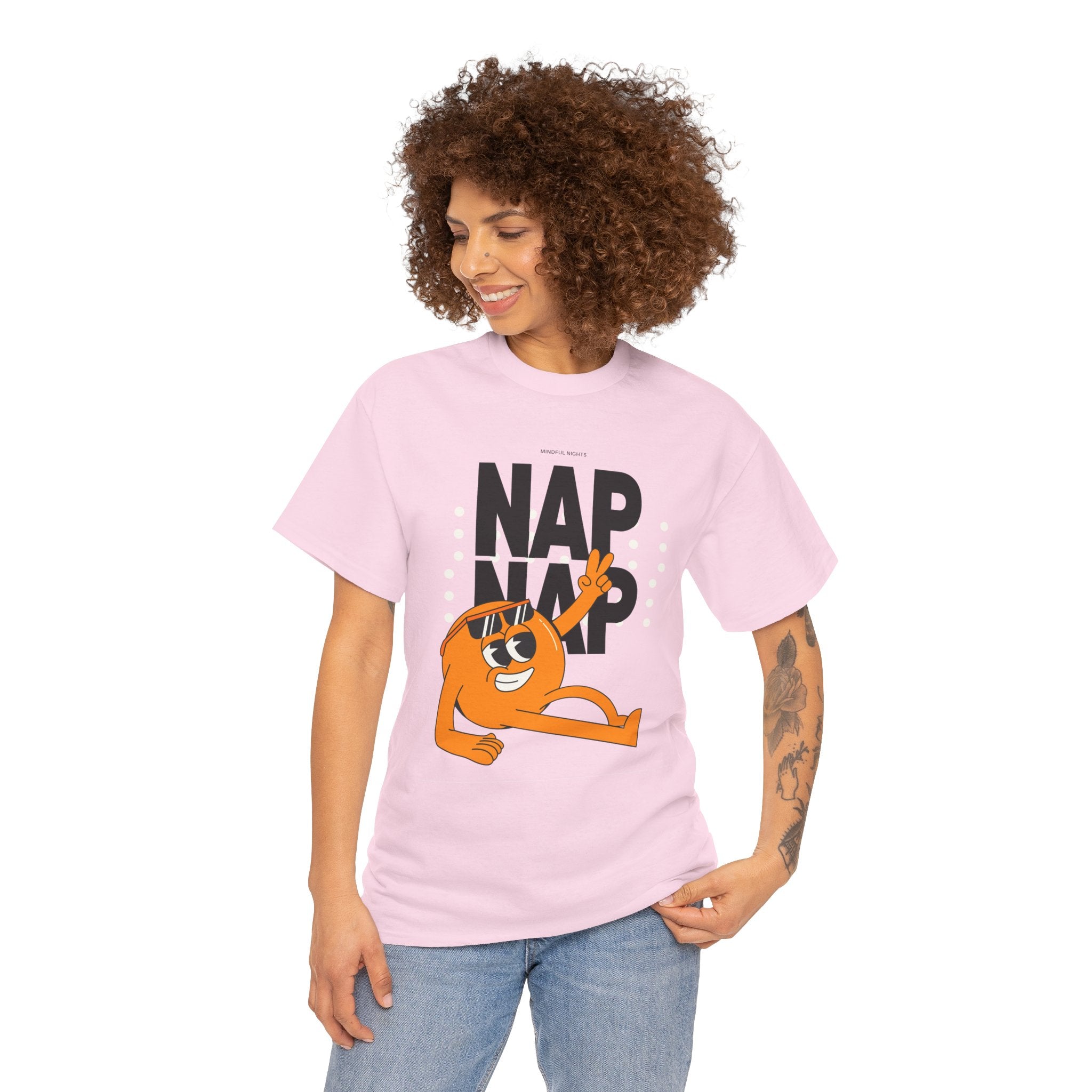 Nap Nap T-Shirt — Funny Relaxed Orange Character Tee