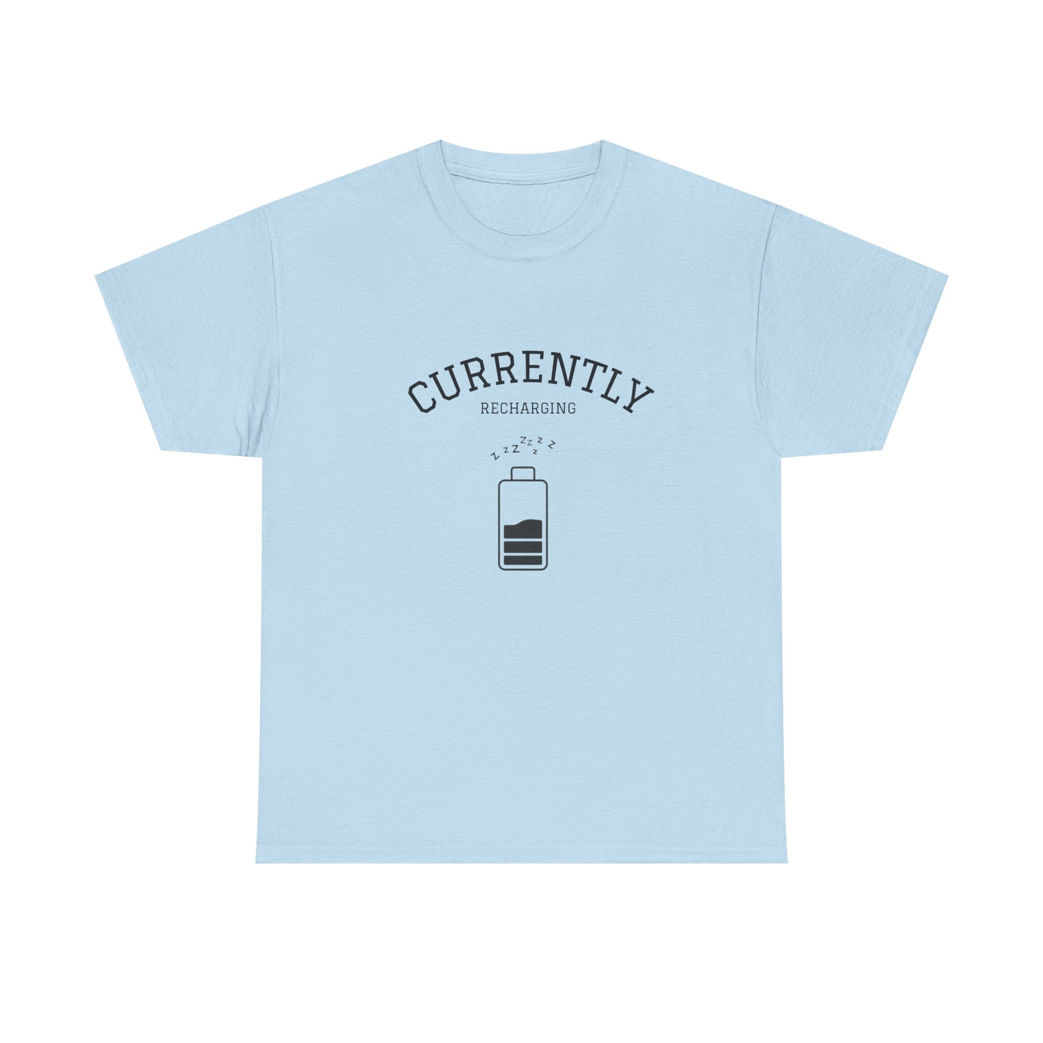 Currently Recharging T-Shirt — Minimalist Low Battery Graphic Tee