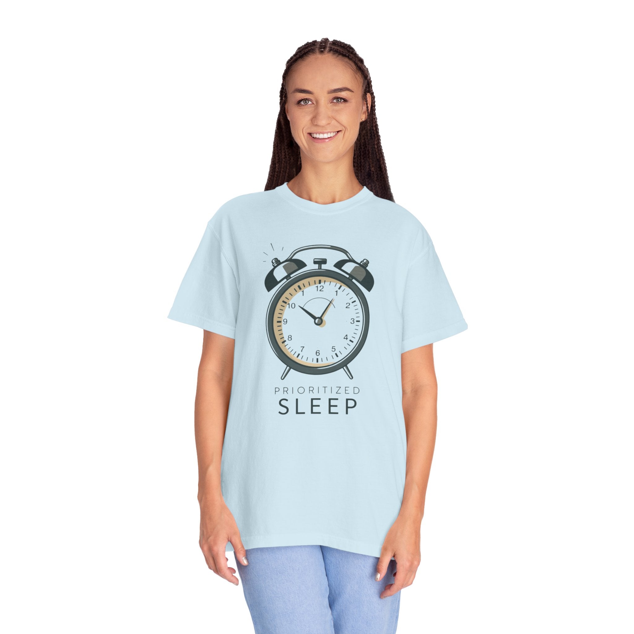 Prioritize Sleep T-Shirt — Retro Alarm Clock Graphic Tee
