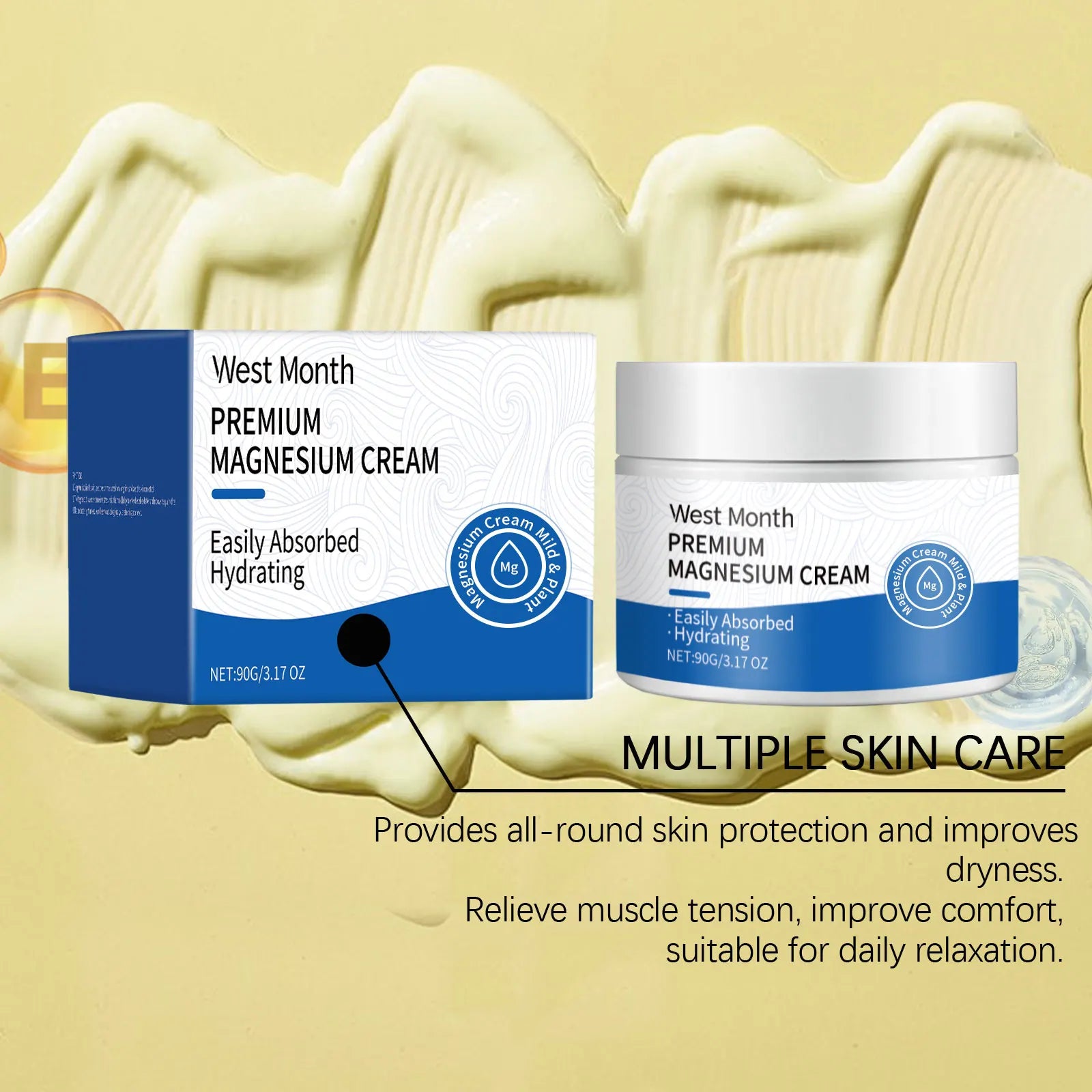 Premium Magnesium Body Cream – Lavender Moisturizing Lotion f