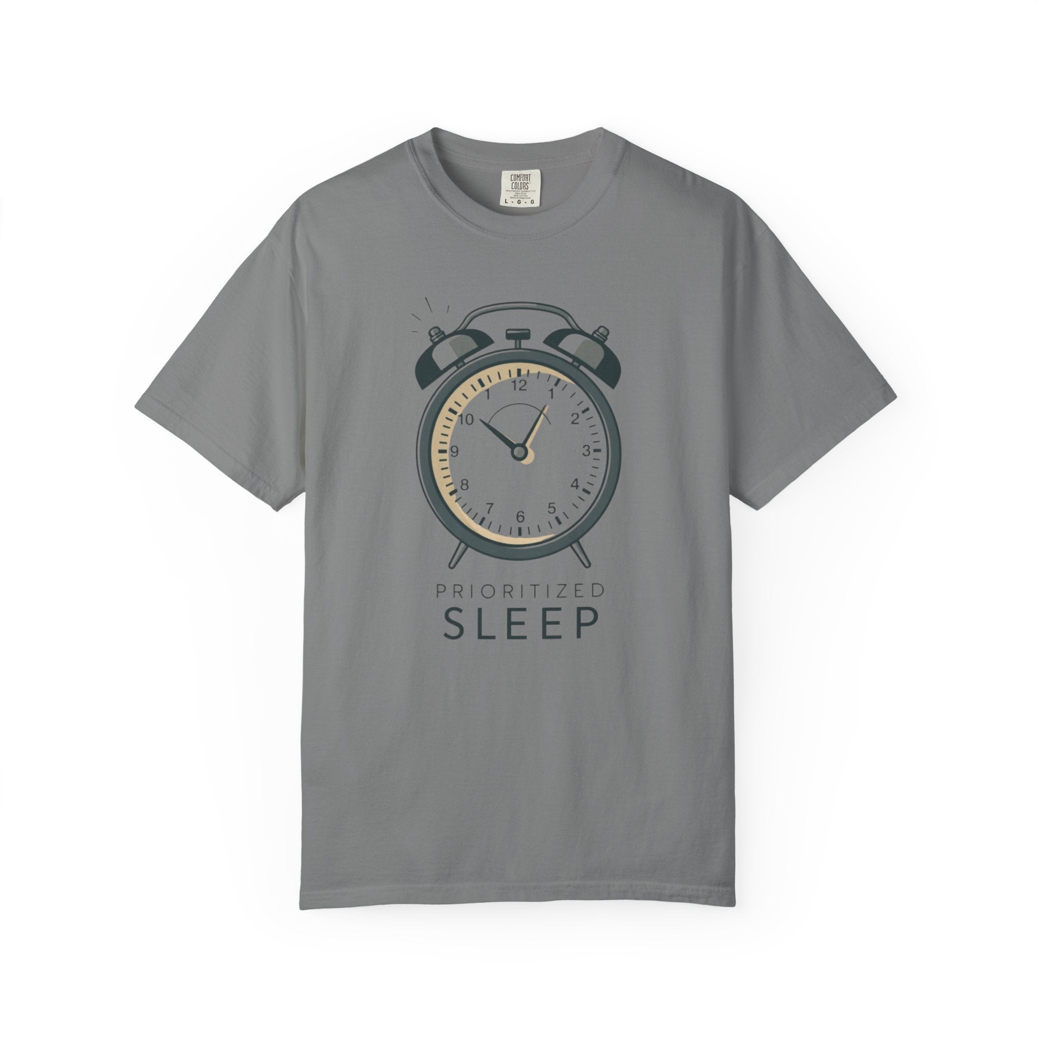Prioritize Sleep T-Shirt — Retro Alarm Clock Graphic Tee