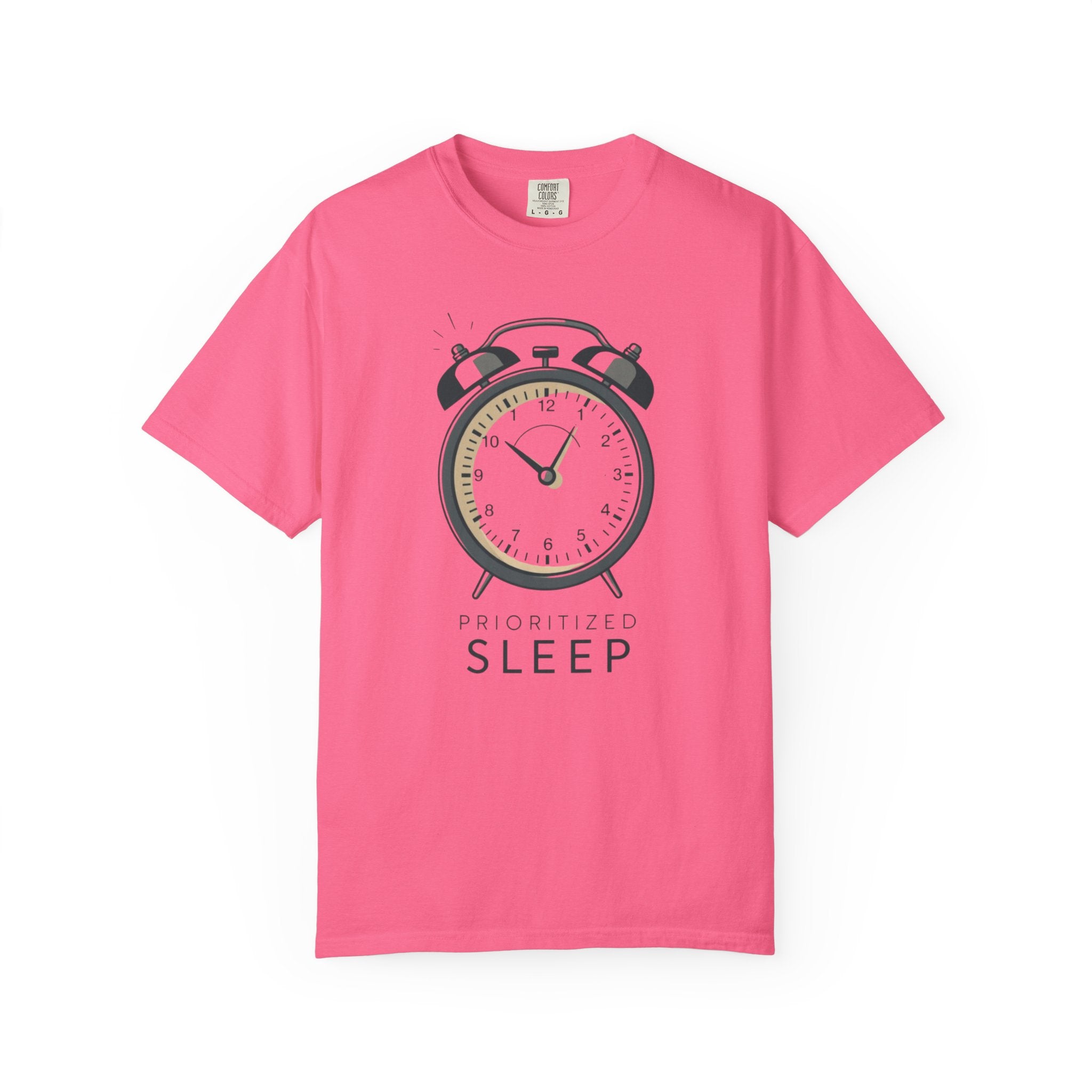 Prioritize Sleep T-Shirt — Retro Alarm Clock Graphic Tee