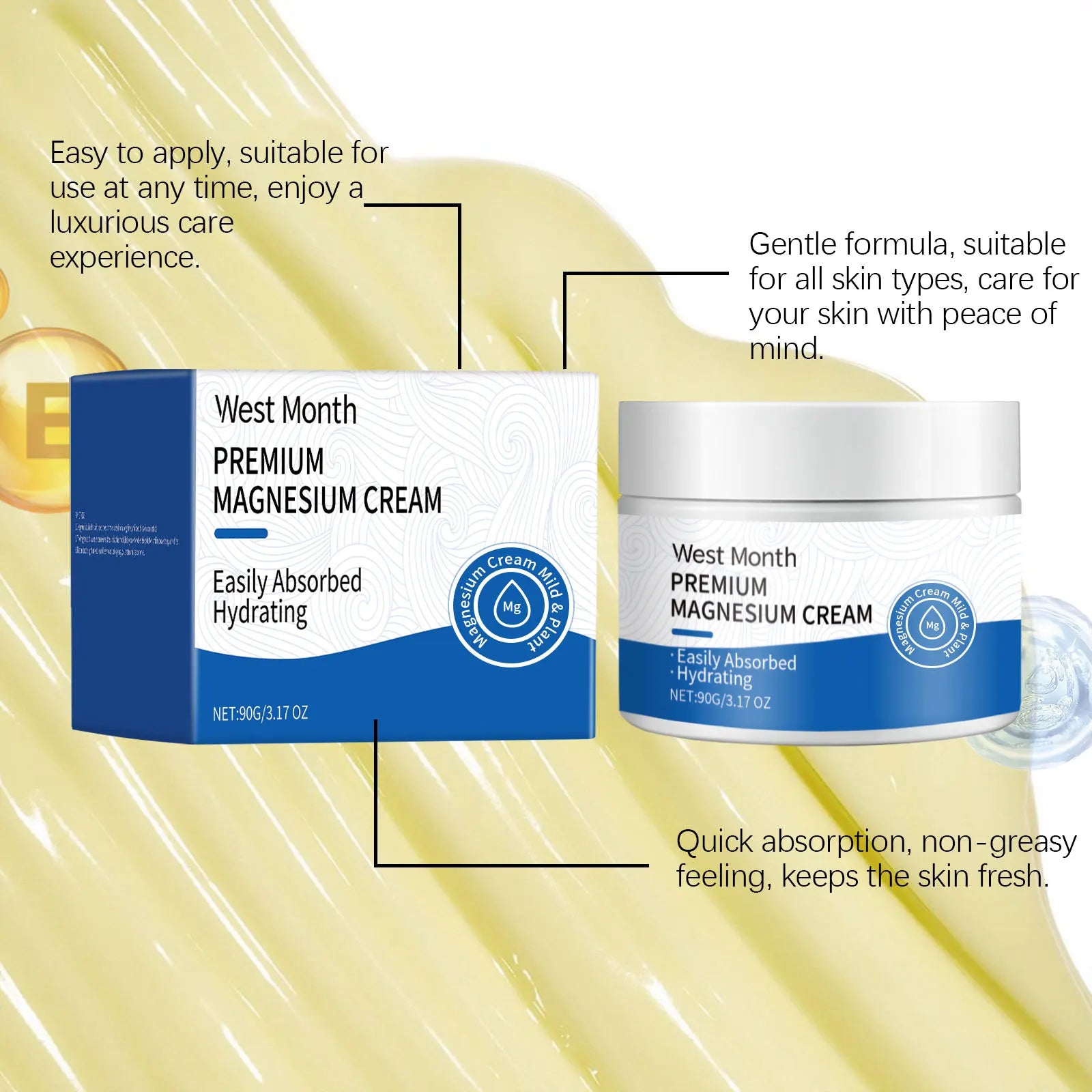 Premium Magnesium Body Cream – Lavender Moisturizing Lotion f