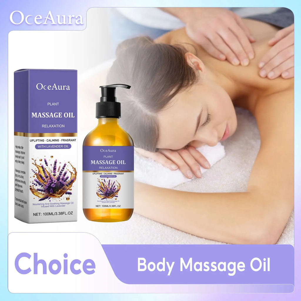 Lavender Body Oil – Aromatic Massage Oil for Stress Relief, Relaxation & Skin Hydration